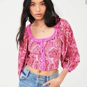 Free People Dare Me Velvet blouse 
New With Tags, with flaw 
Size Large